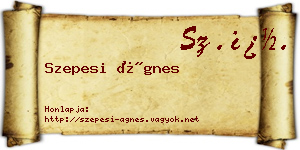 Szepesi Ágnes névjegykártya